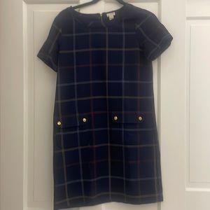 J Crew  checkered dress in size 2 in Navy blue color